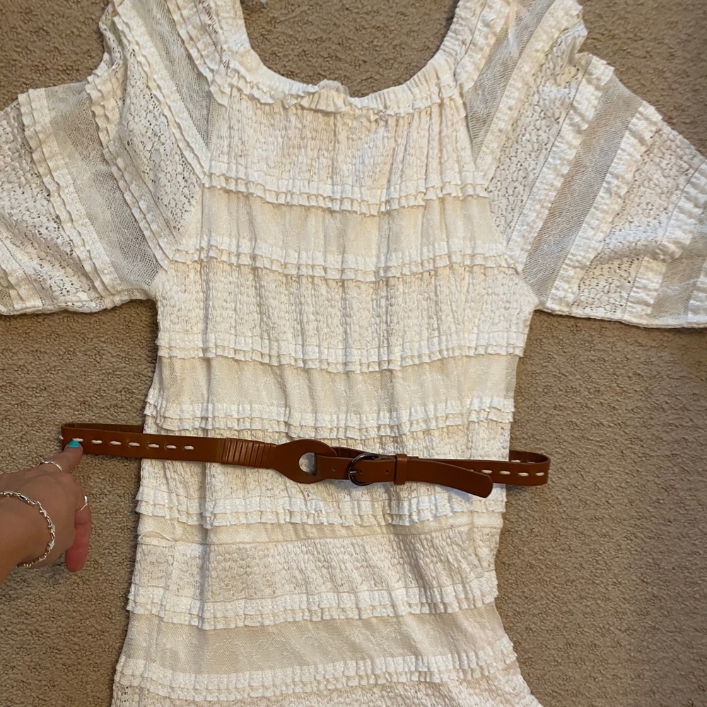Candies White Lace Dress with Belt